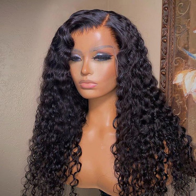 Ready To Ship 13x4 Full Lace Front Human Hair Wigs 10-34Inch Brazilian Deep Straight jerry Curly Human Hair Wigs for Black Women