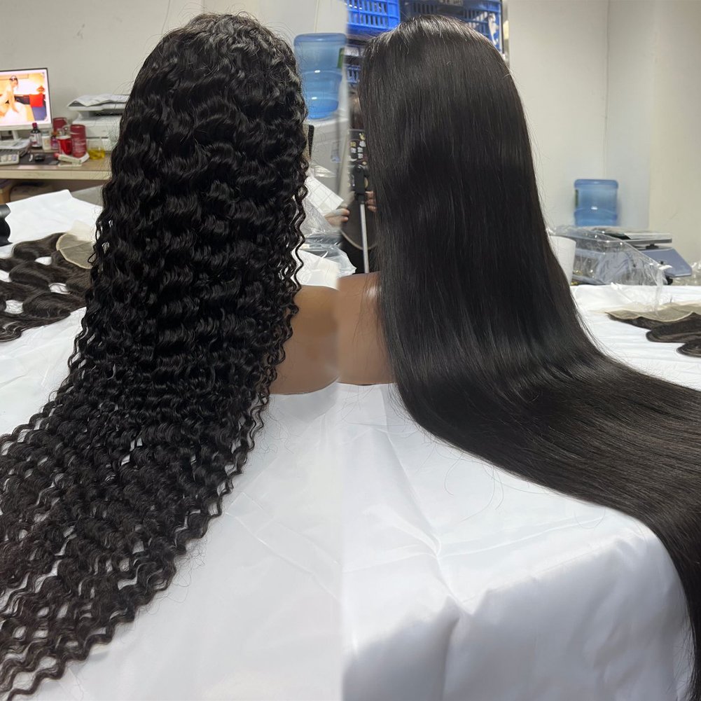 250% Density HD Transparent Deep Wave Lace Frontal Wig 30 Inch Brazilian Deep Curly Lace Front Human Hair Wigs For black Women