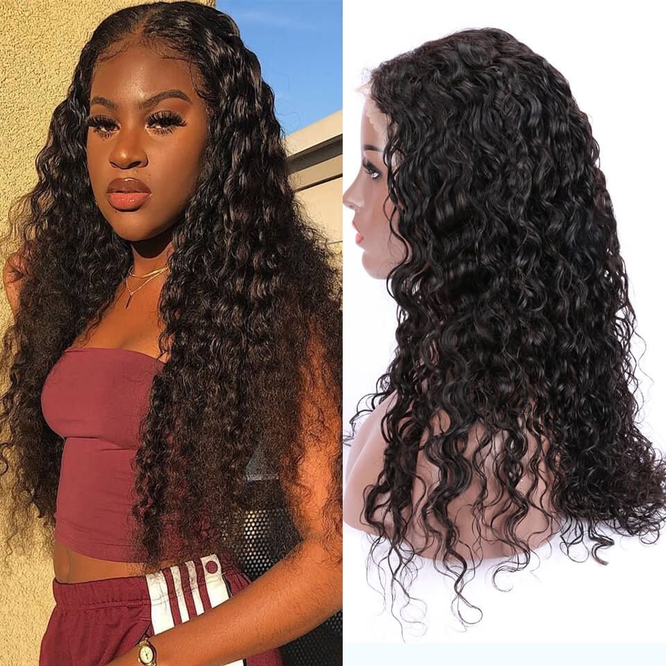 XBL Human Hair Wigs Brazilian Raw Virgin Human Hair Lace Front Wigs Transparent Lace 250% Density Water Wave Lace Front Wigs