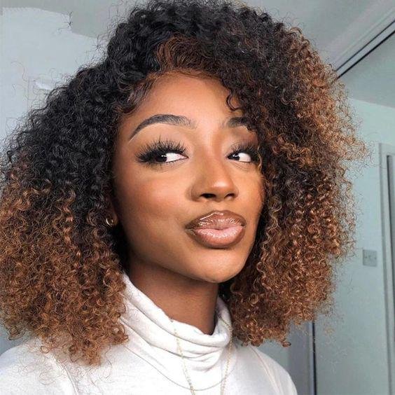 Short Ombre Bob Wig With Baby Hair,Straight 1b 30#27# 13x4 Lace Front Bob Wig,Human Hair Wigs For Women Highlight Wigs