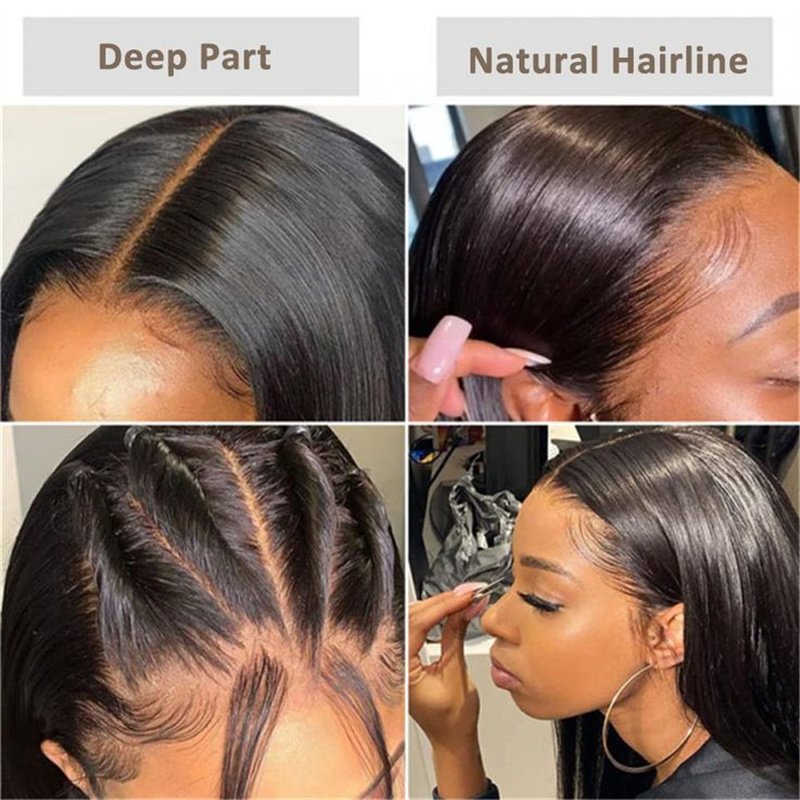 DKL 13x4 HD Full Lace Frontal Wig Human Hair 13x4 Transparent Lace Frontal Wig Colored Human Hair Wigs For Black Women