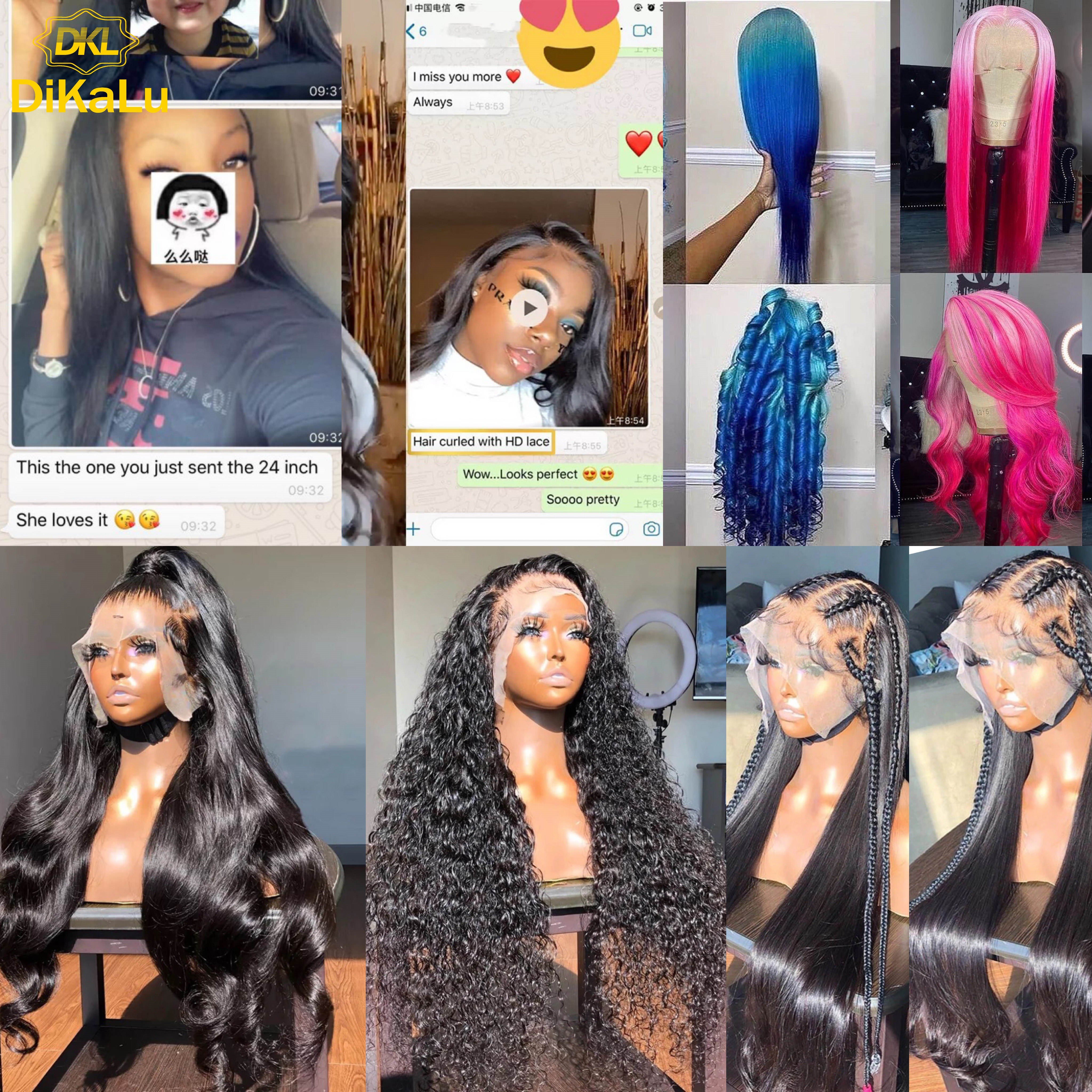 DKL 13x4 HD Full Lace Frontal Wig Human Hair 13x4 Transparent Lace Frontal Wig Colored Human Hair Wigs For Black Women