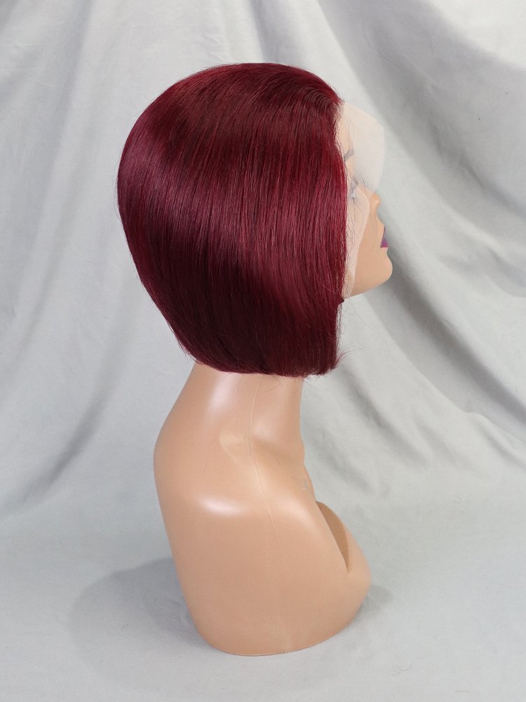 Wholesale 13x4 Transparent Lace Short Bob Wig Natural Color Vietnamese Human Hair Lace Front Wigs Pixie Cut Straight Wig