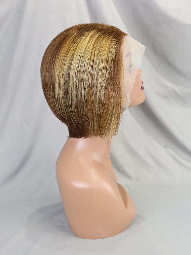 Wholesale 13x4 Transparent Lace Short Bob Wig Natural Color Vietnamese Human Hair Lace Front Wigs Pixie Cut Straight Wig