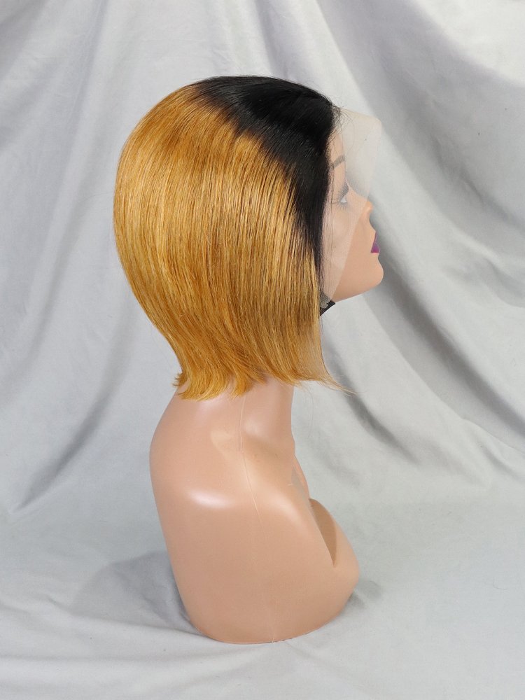 Wholesale 13x4 Transparent Lace Short Bob Wig Natural Color Vietnamese Human Hair Lace Front Wigs Pixie Cut Straight Wig