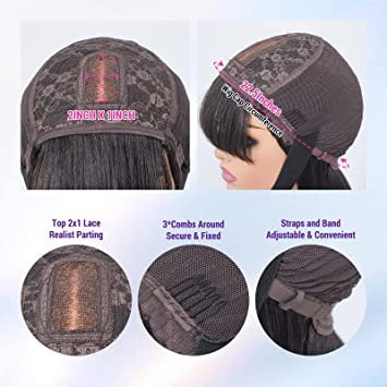 150 180 Density true scalp Human Hair Wigs Women Wholesale short bob wig with bang for Black women hot selling Summer wigs