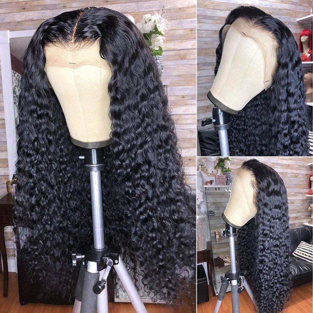 Wholesale Kinky Jerry Deep Curly Front Lace Human Hair Wig Natural Long Raw Brazilian Hair Full Front Lace Wig For Women