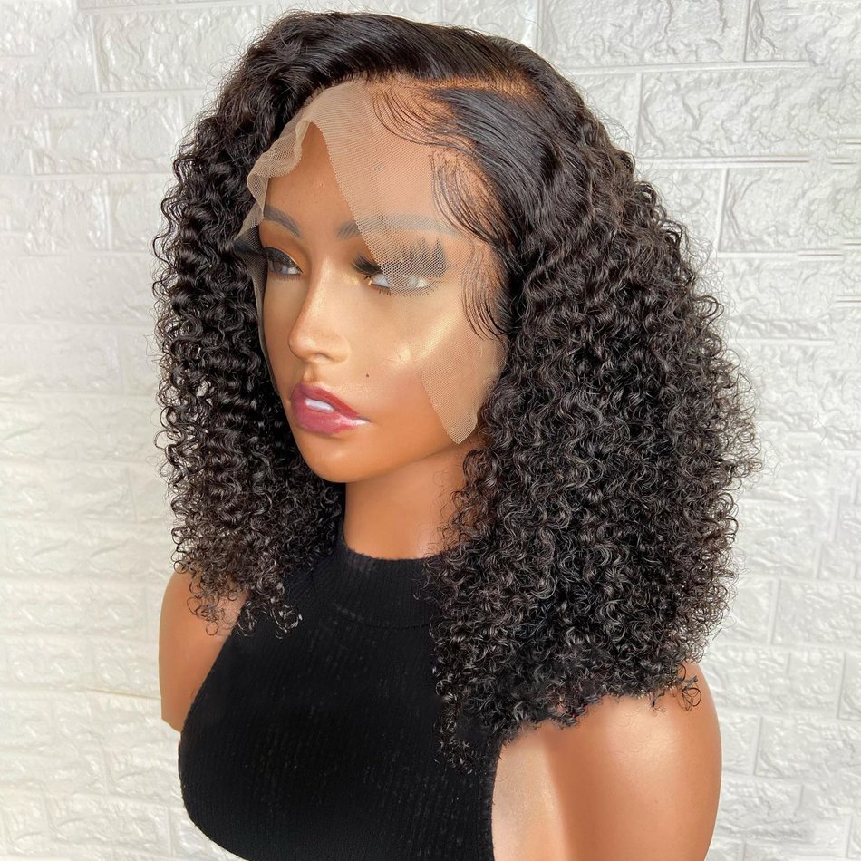 Wholesale Afro Kinky Curly Brazilian Virgin Hair Short Bob Wigs Human Hair Lace Front Full Lace Human Hair Wigs For Black Women