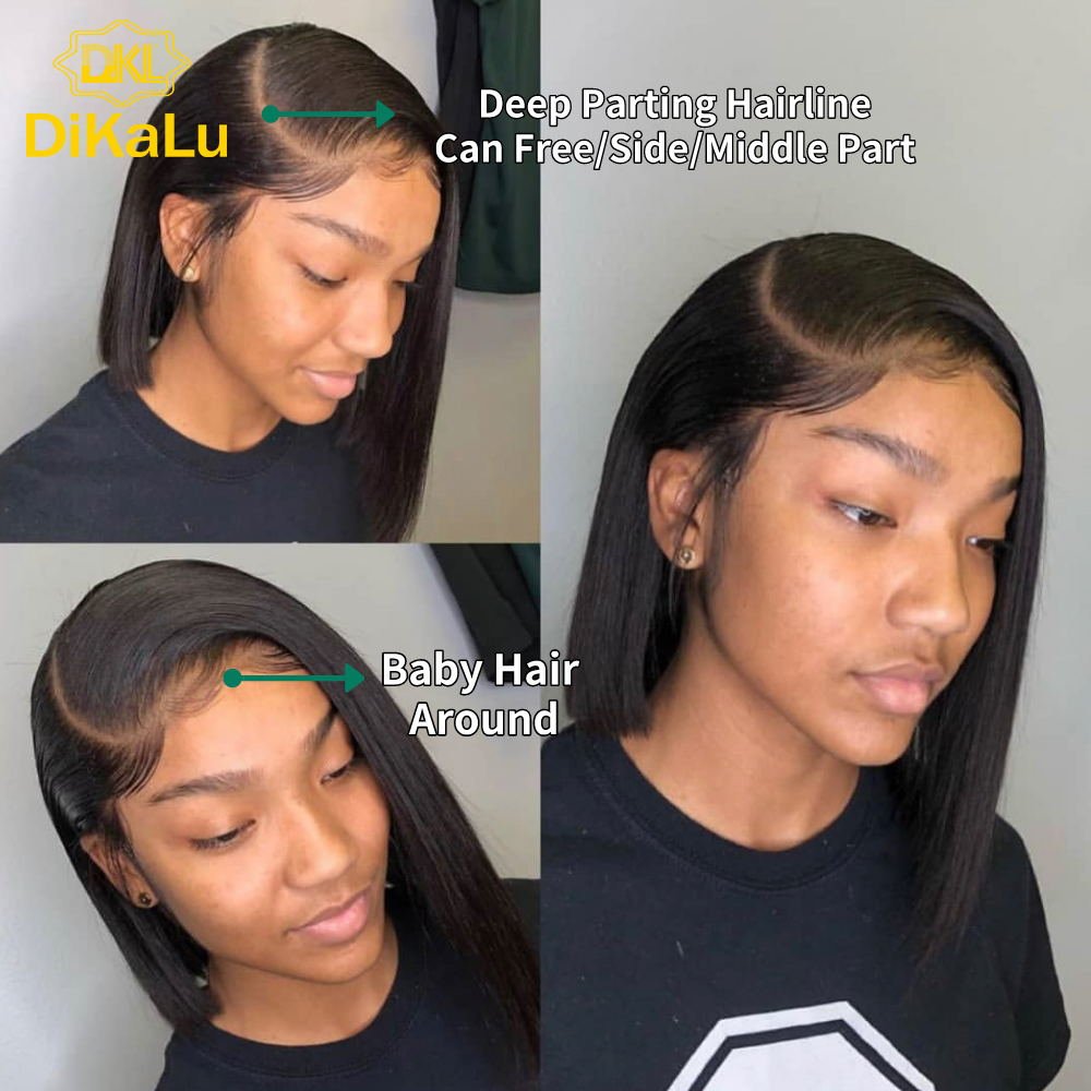 Ombre Hair Lace Front Wig Short Bob Wigs For Black Women Remy Virgin Hair Highlight Human Hair Wigs