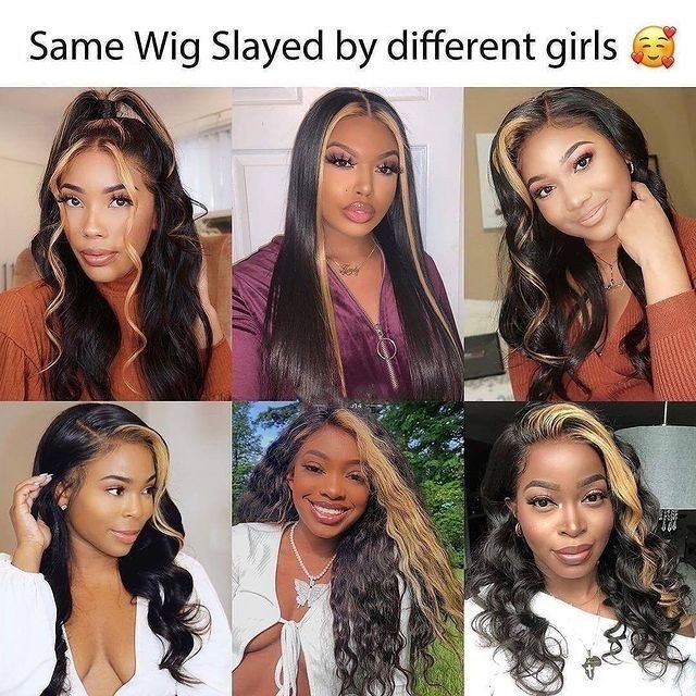 Ombre Hair Lace Front Wig Short Bob Wigs For Black Women Remy Virgin Hair Highlight Human Hair Wigs