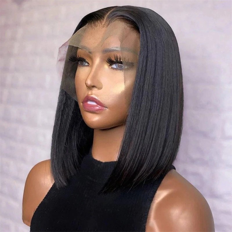 Wholesale Brazilian Bob Straight Lace Front Human Hair Wig,Transparent Glueless Full HD Lace Wig,Cheap 13X4 Lace Short Bob Wig
