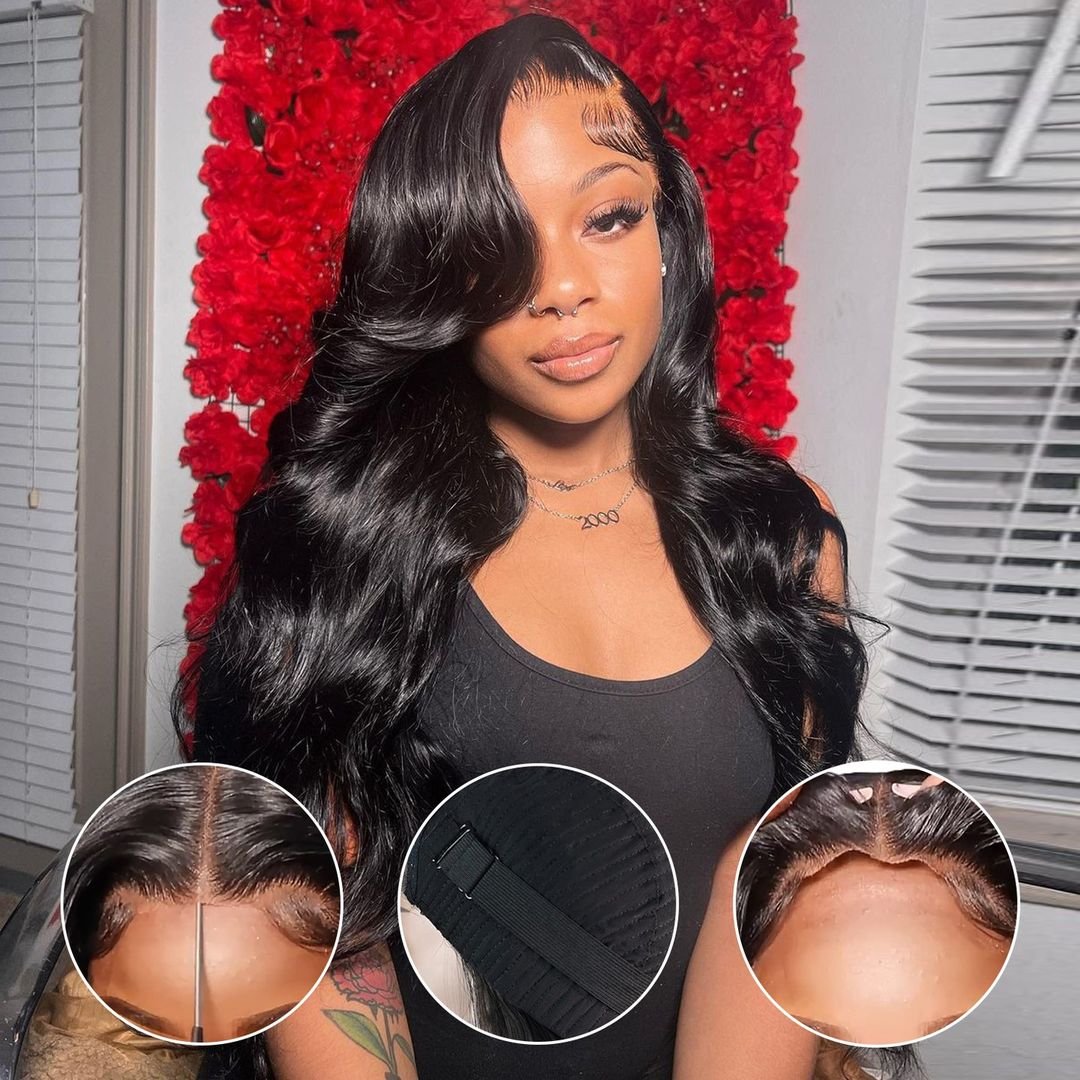 40 Inches Natural Black Color Wig Factory Low Price Lace Front Wigs 100% Brazilian Human Hair Wig Black Friday Wholesale
