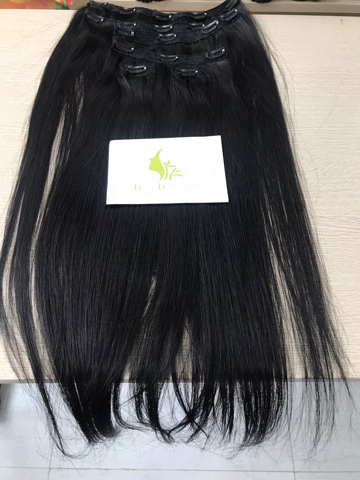 Clip-in 100% Human Hair Extensions with Cuticle Wholesale Factory Double Drawn Real Raw Virgin Natural Remy