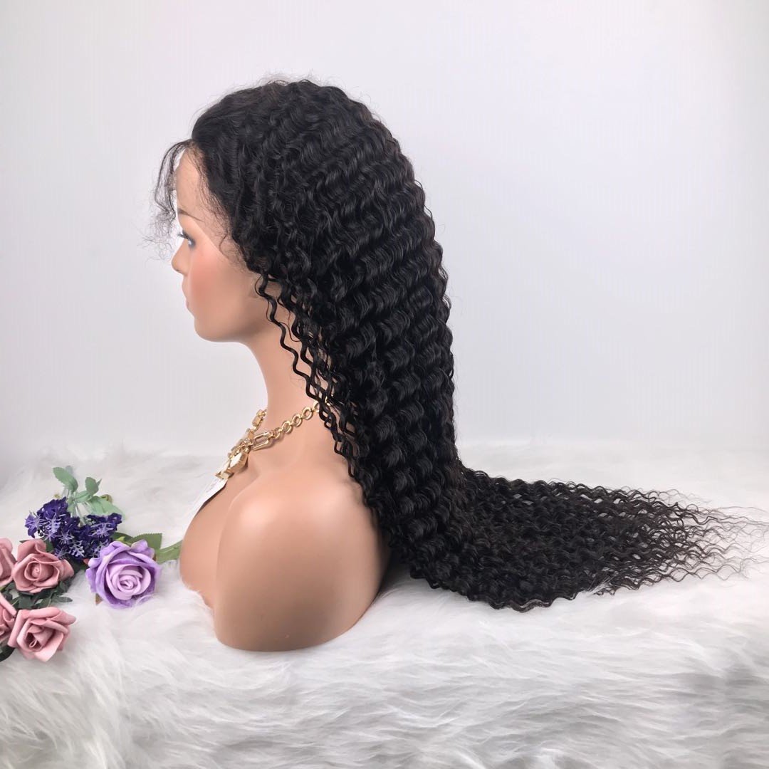 Wholesale 100 Brazilian Human Hair Wigs, Cheap Curly Glueless Full Lace Human Hair Wig For Black Women