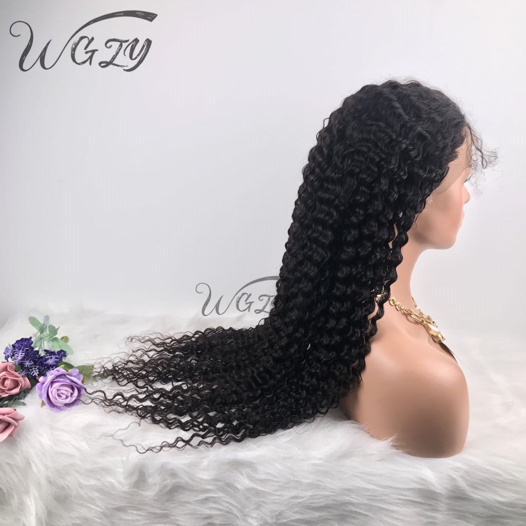 Wholesale 100 Brazilian Human Hair Wigs, Cheap Curly Glueless Full Lace Human Hair Wig For Black Women