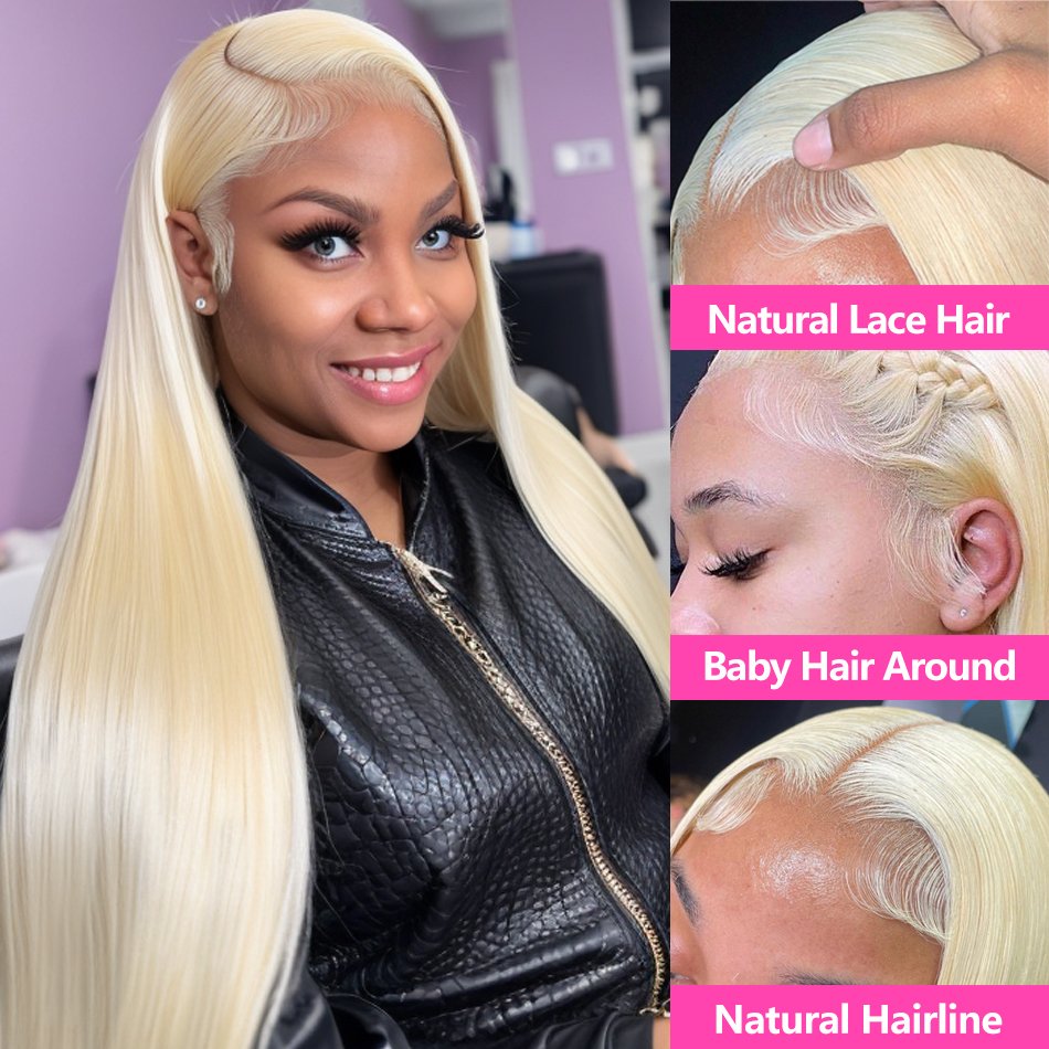 Honey Blonde 13x4 Lace Front Human Hair Wigs 613 Straight 13x6 HD Lace Frontal Wig With Baby Hair