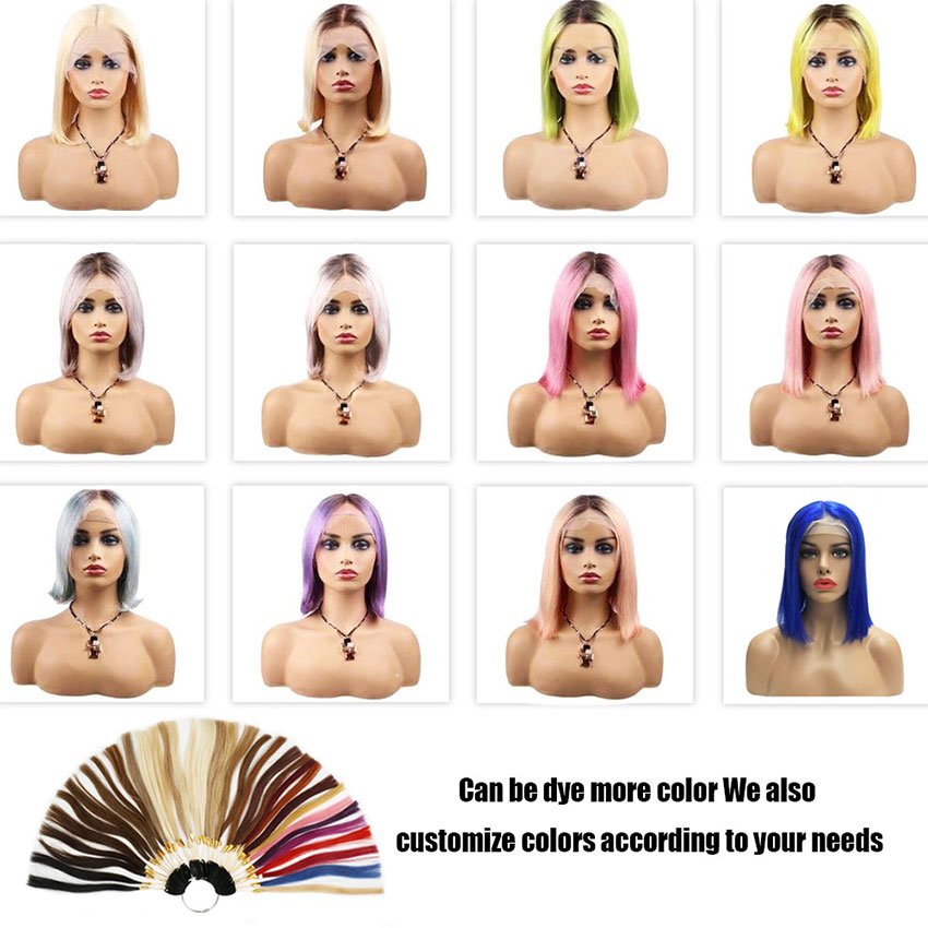 FH Wholesale Natural Color Short Straight Bob Wig Human Hair Swiss HD Transparent Lace Frontal Straight Bob Wig