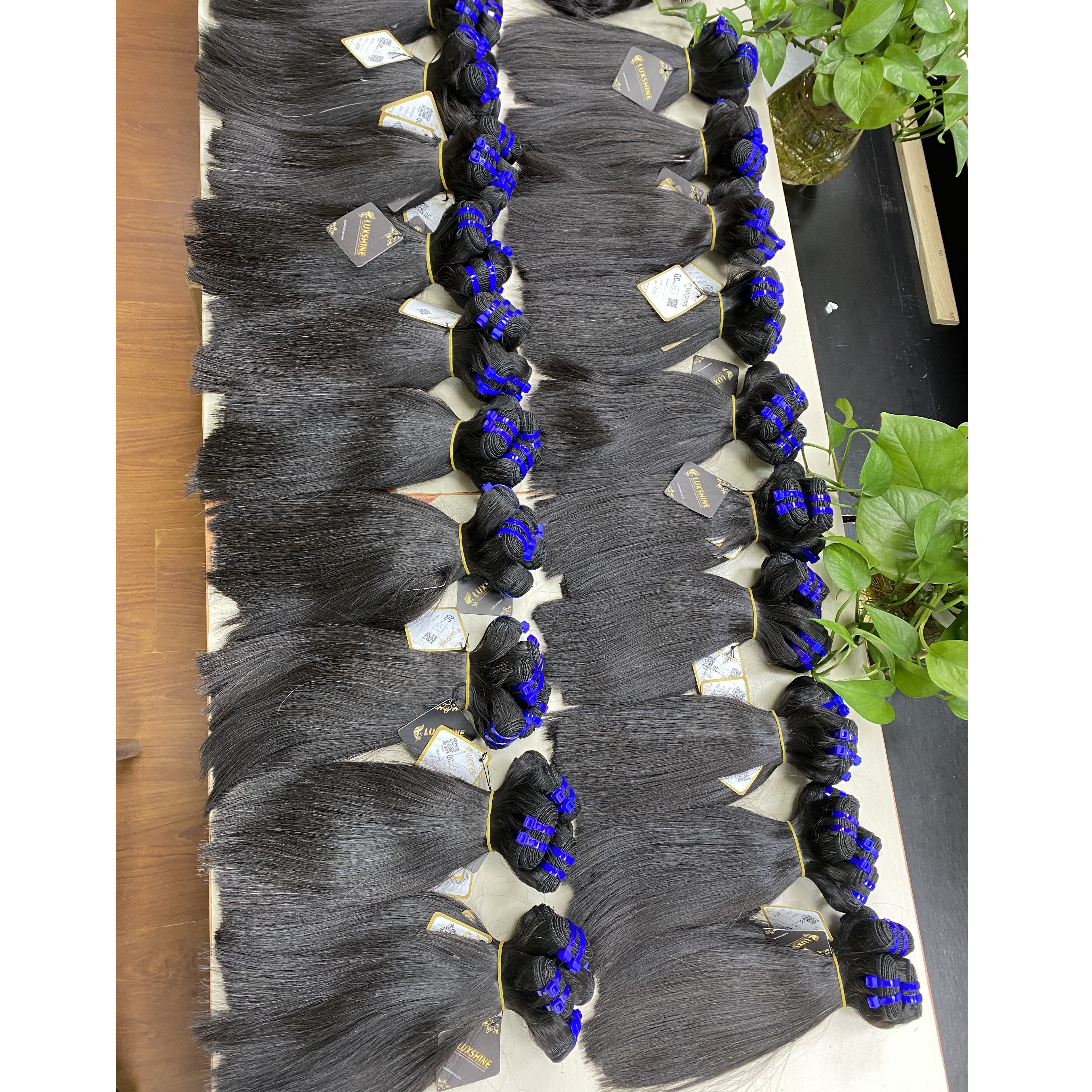 Wholesale Cheap Weave Hair Natural Hair Bundles Straight Remy Human Hair Double draw