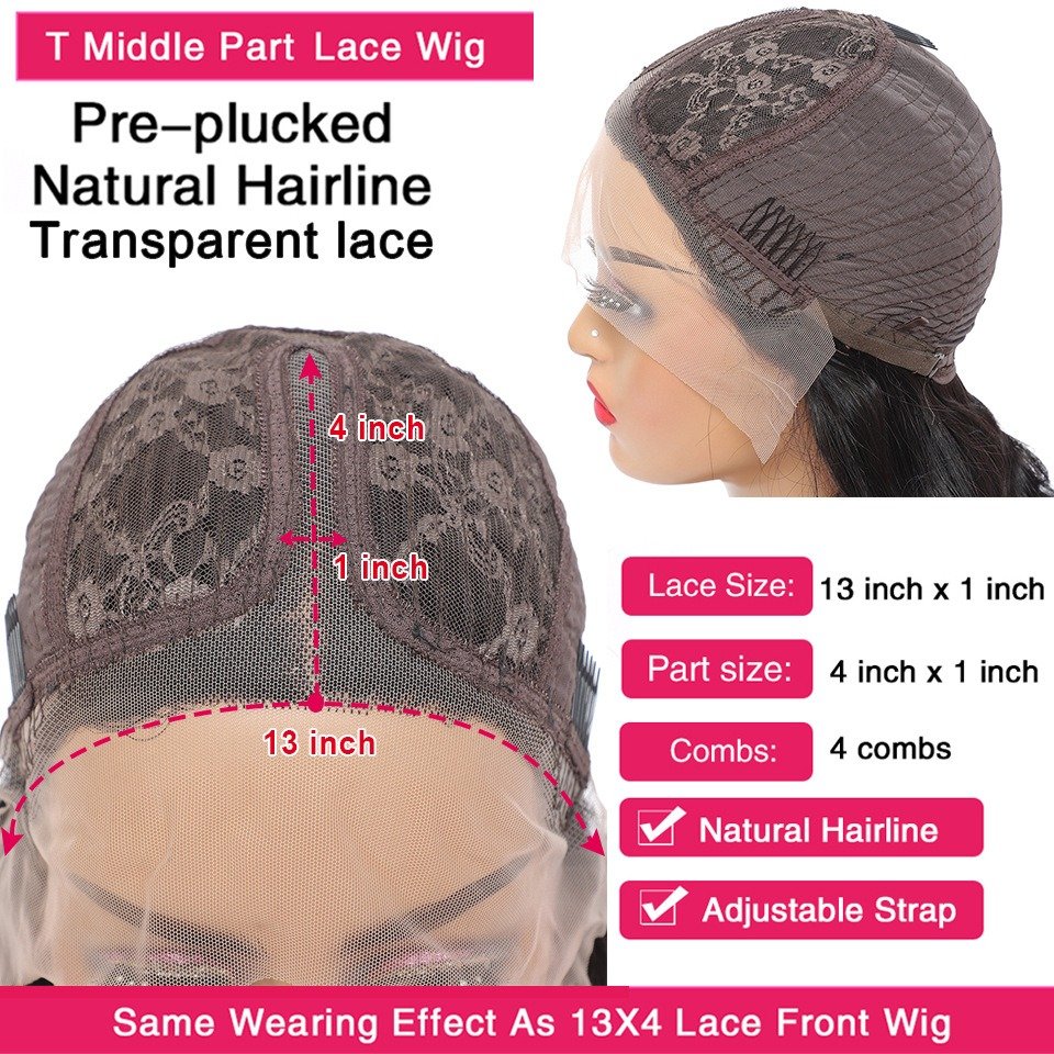 T Part lace wig front lace 13x4 Factory customization Wholesale U Part Wig Human Hair Wig Deep Female Hair Natural Color