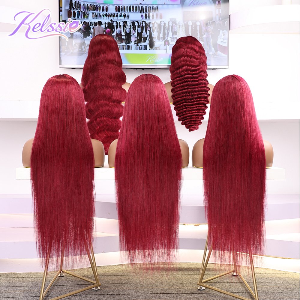 Brazilian 99J Body Wave Hd Lace Frontal Closure Human Hair Wig,Gluless Full Lace Brazilian Woman Human Hair Wig Ready To Ship
