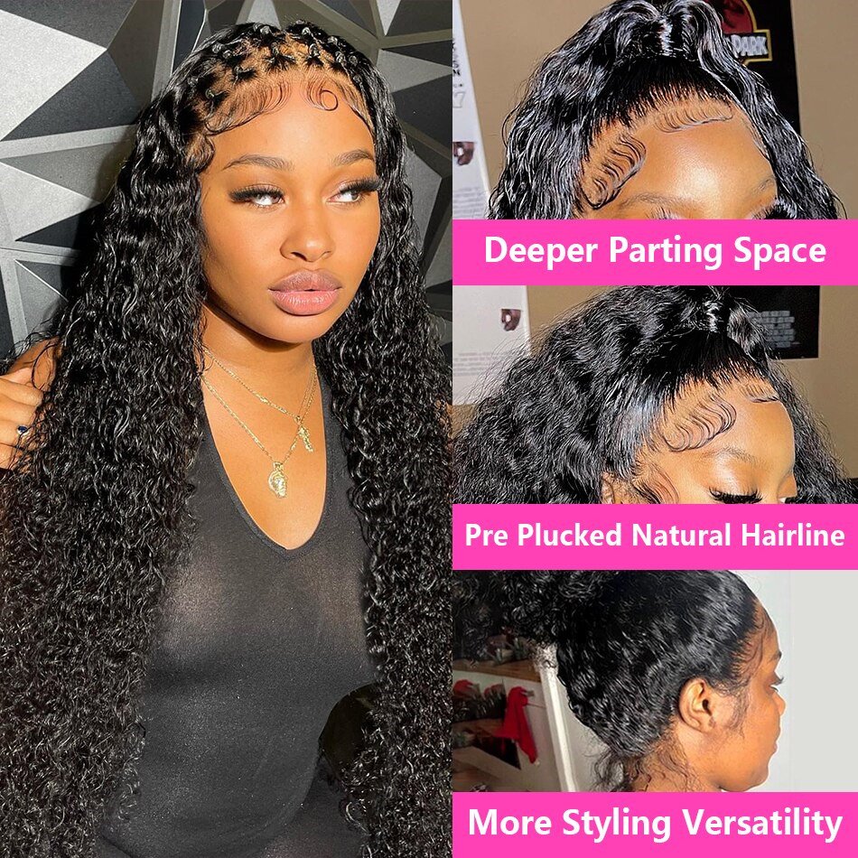 Kinky Curly 13X6 Hd Human Hair Lace Front Wigs Glueless Full Hd Lace Frontal Wigs Raw Brazilian Human Hair Wigs For Black Women
