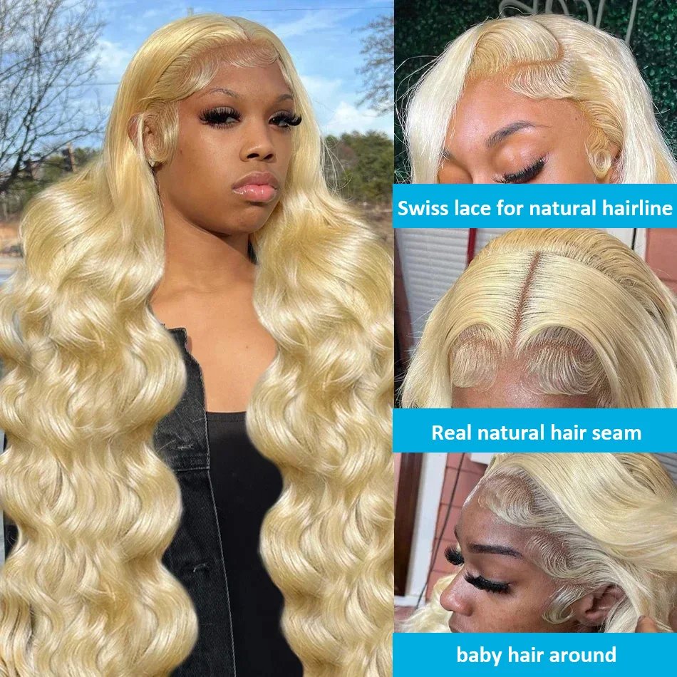 180% 30 Inch 613 hd Lace Frontal Wig Blonde Body Wave Lace Front Wig 13x4 Pre Plucked Lace Front Human Hair Wigs For Women