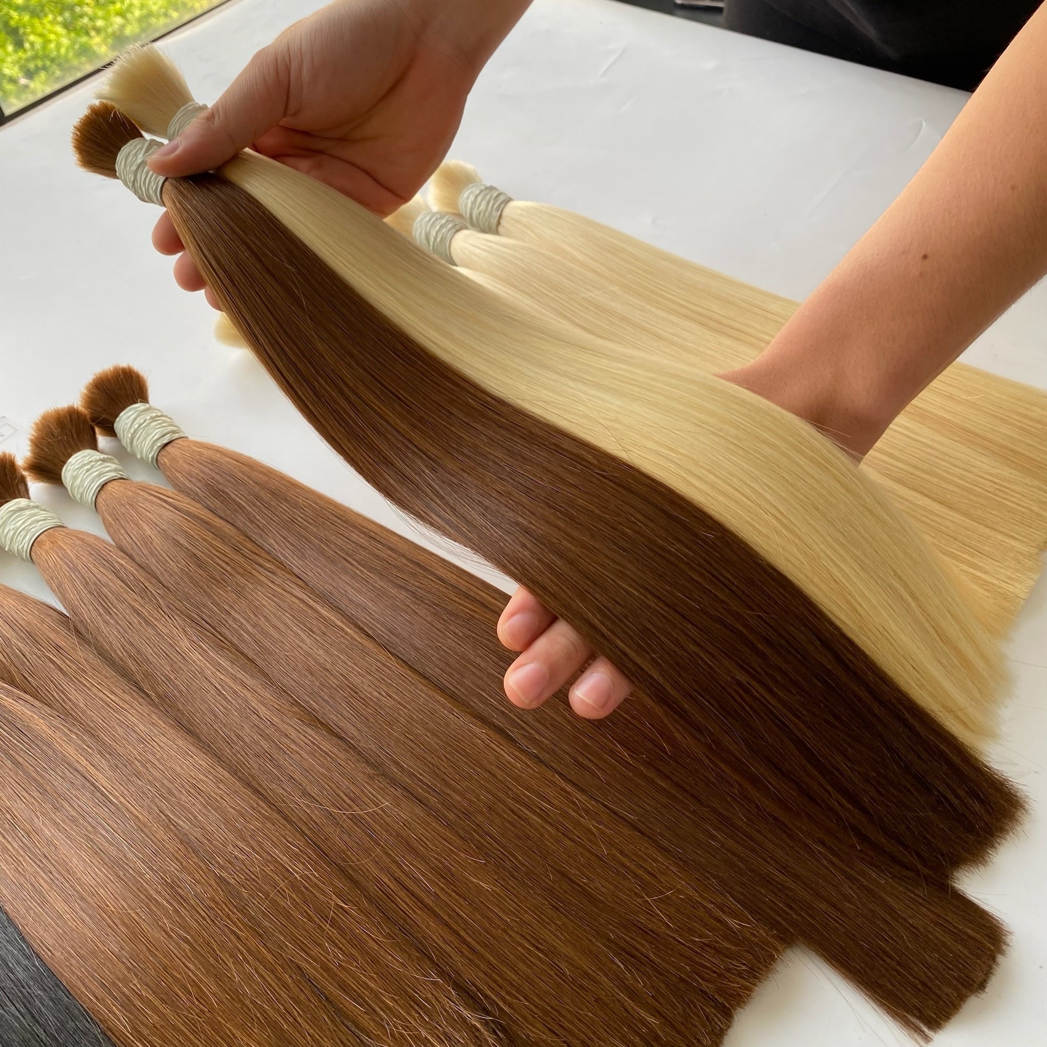 Hot Toupee Human Hair Bulk Straight Cuticle Aligned Hair Wholesale Price 100g For Bundles Hair Extensions Genius Weft
