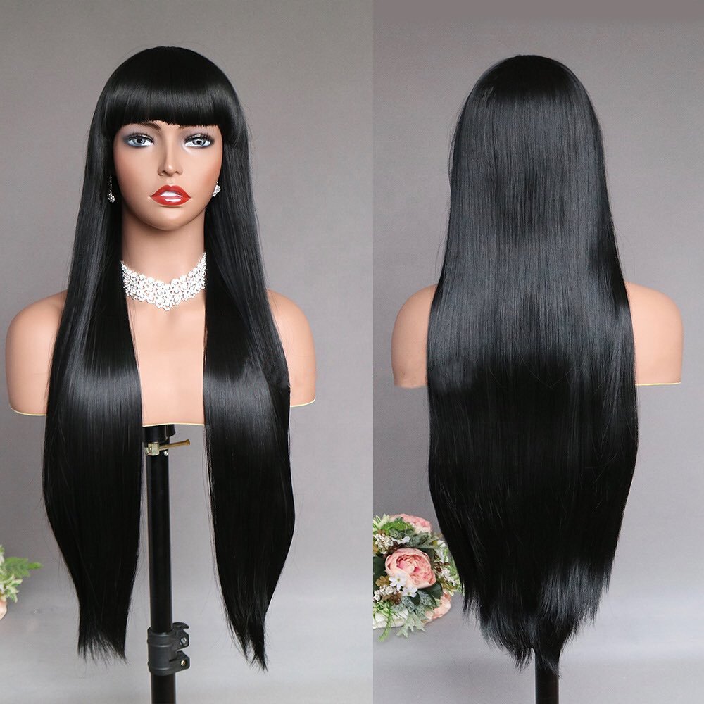 High Quality Wholesale Cheap Factory Price Bang Human Hair Wig Smooth Wigs with Bangs for Black Women