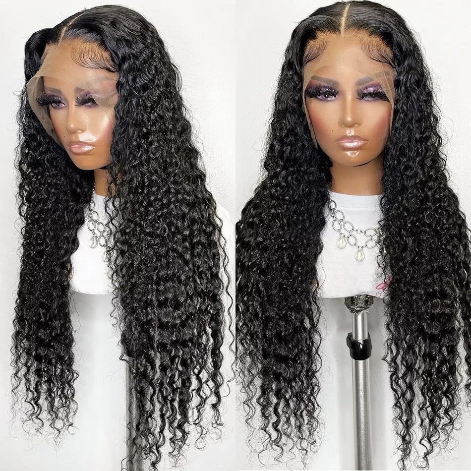 wholesale cheap jet black 100% human hair lace wig water wave human hair vendor lace front wigs human hair
