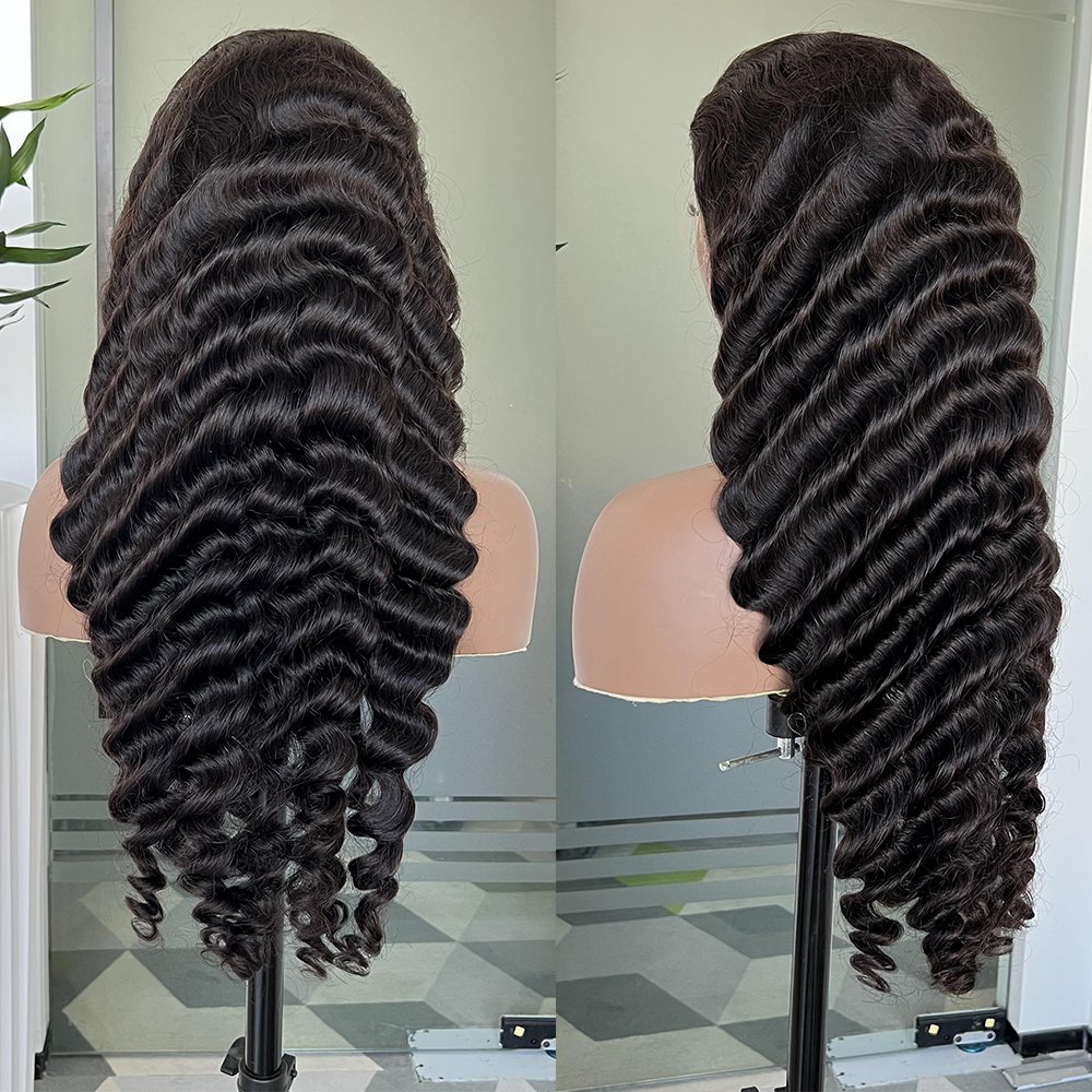 Transparent HD 13x4 13x6 Full Lace Frontal Raw Indian Hair Wig Virgin Cuticle Aligned Loose Deep Wave Lace Front Human Hair Wigs