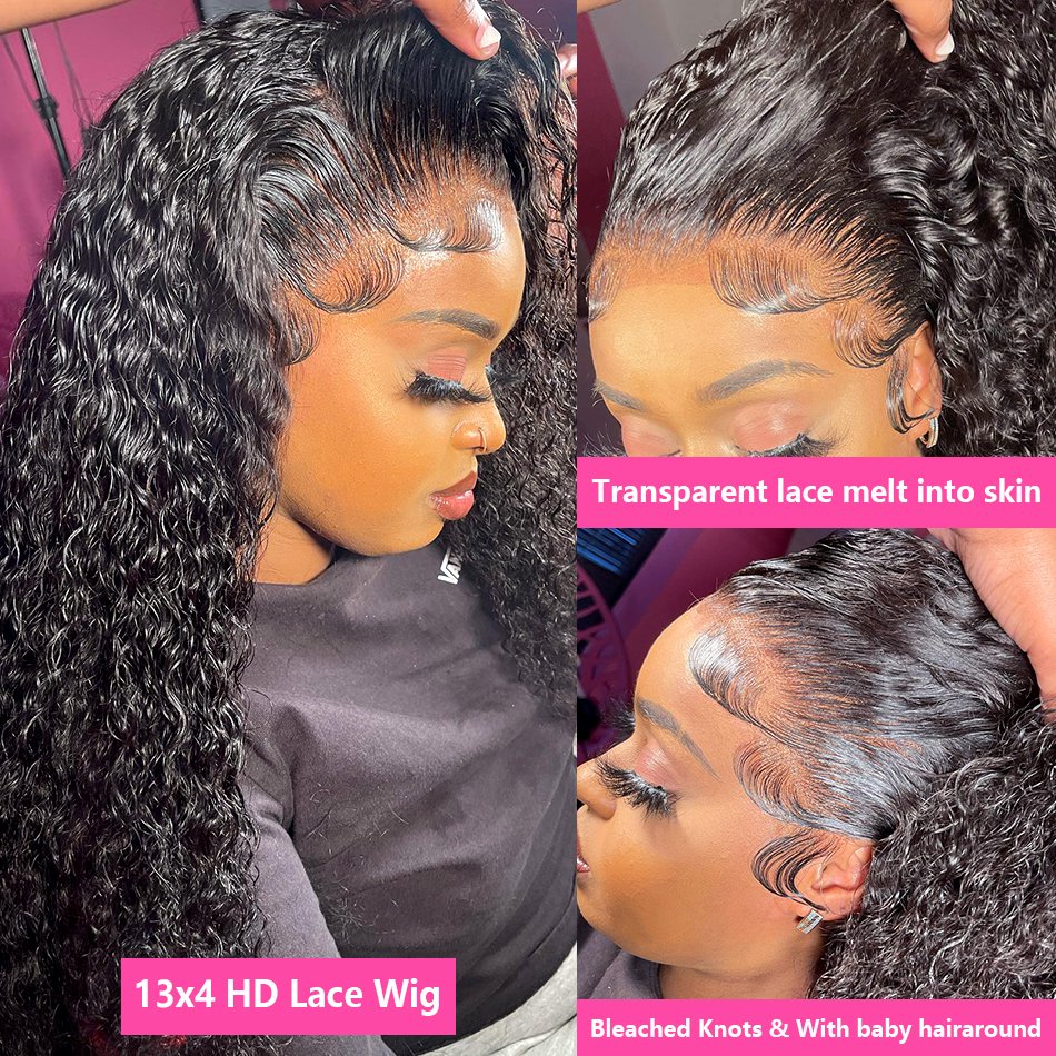 Transparent HD 13x4 13x6 Full Lace Frontal Raw Indian Hair Wig Virgin Cuticle Aligned Loose Deep Wave Lace Front Human Hair Wigs