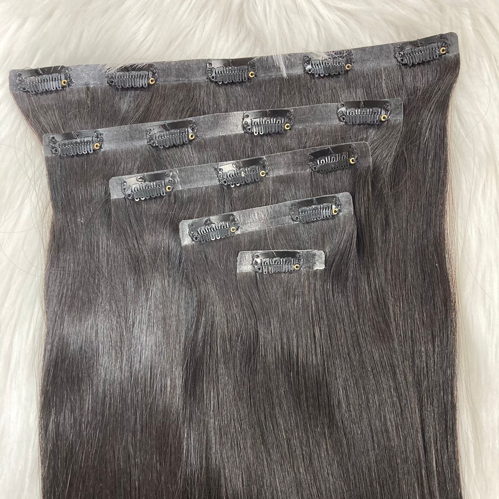 100% Raw Clip ins Human Hair Extensions genius weft 12a Remy Hair vietnamese Hair Silky Straight