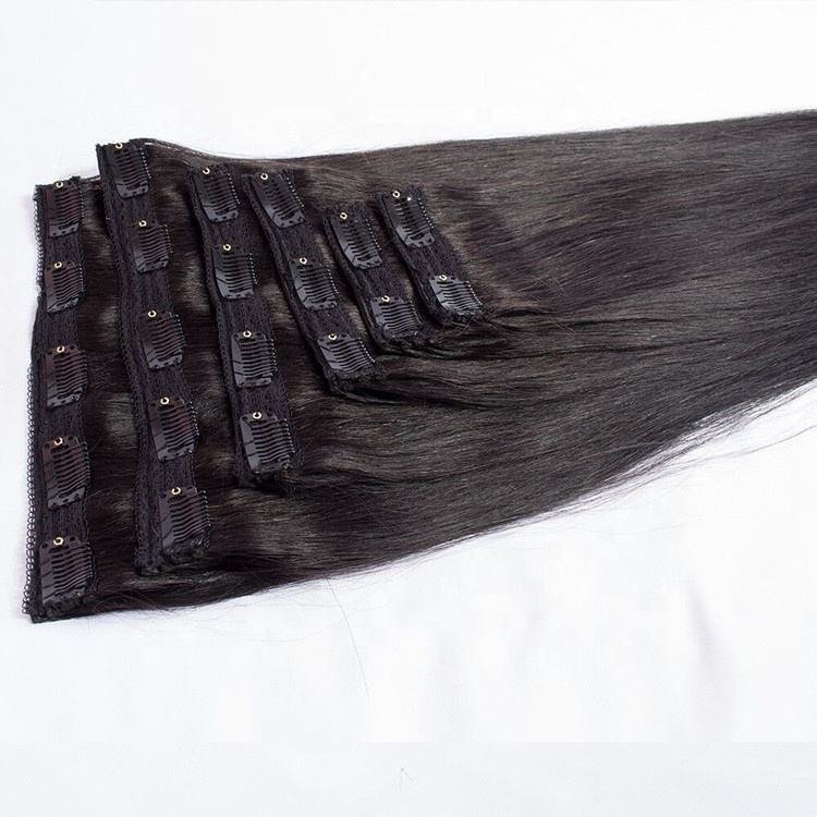 100% Raw Clip ins Human Hair Extensions genius weft 12a Remy Hair vietnamese Hair Silky Straight