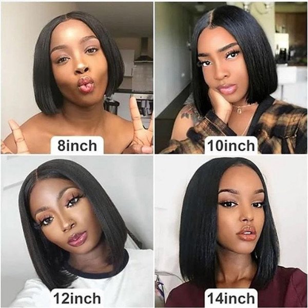 Wholesale Glueless Peruvian Bob Wigs,Bone Straight Human Hair Wig T Part,10-14 Inch Straight T-part Bob Wig