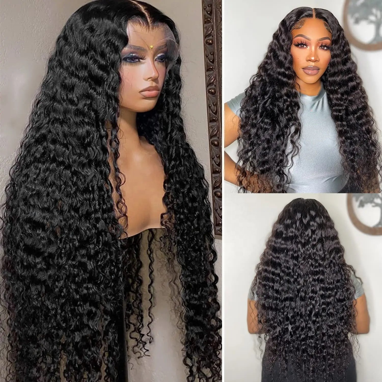 Wholesale Raw Indian Virgin Human Hair Wig 180% Density Full Lace Frontal Wig Natural Color Transparent Lace Front Wig