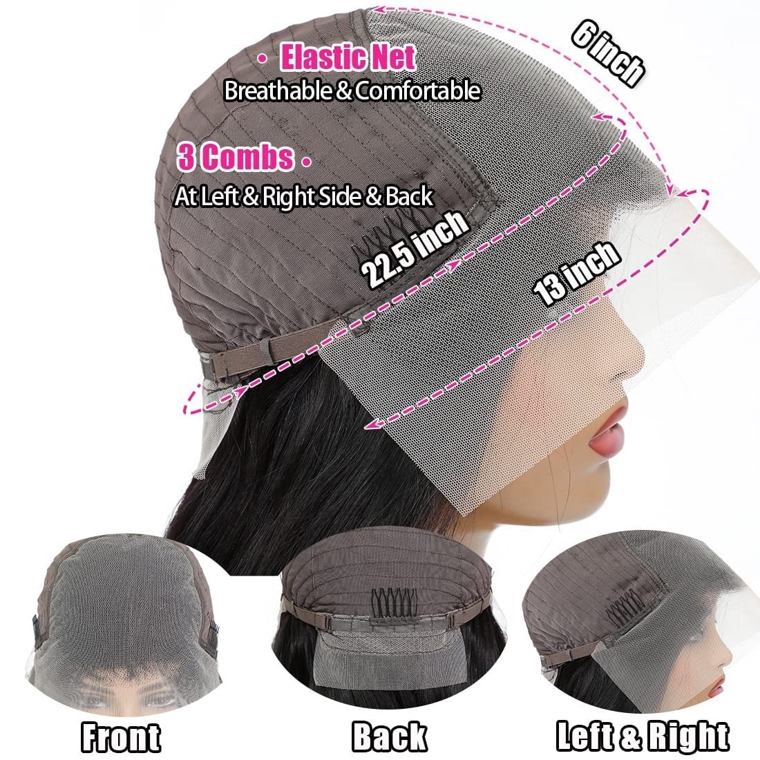 Wholesale Raw Indian Virgin Human Hair Wig 180% Density Full Lace Frontal Wig Natural Color Transparent Lace Front Wig