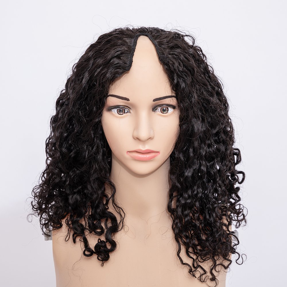 New Trend V Part Wig Burmese 5" Depth Deep Curly Indian Raw Human Hair