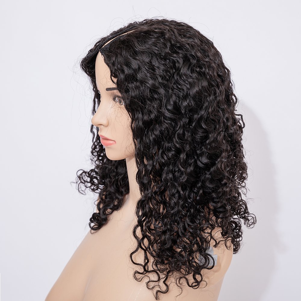 New Trend V Part Wig Burmese 5" Depth Deep Curly Indian Raw Human Hair