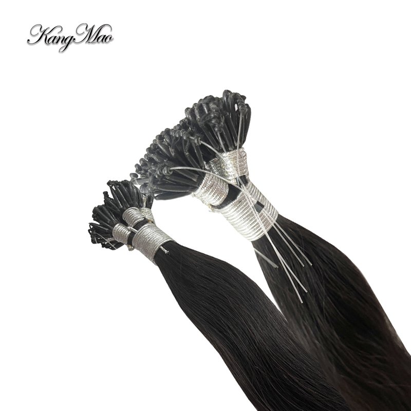 New product 14-32" Thick 1g/strand virgin Real Natural Indian Human Hair Straight Nano Ring micro Loop 6D 8D Hair Extensions