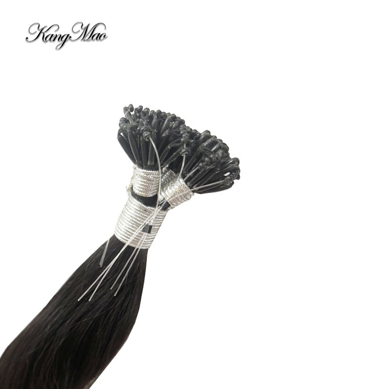 New product 14-32" Thick 1g/strand virgin Real Natural Indian Human Hair Straight Nano Ring micro Loop 6D 8D Hair Extensions