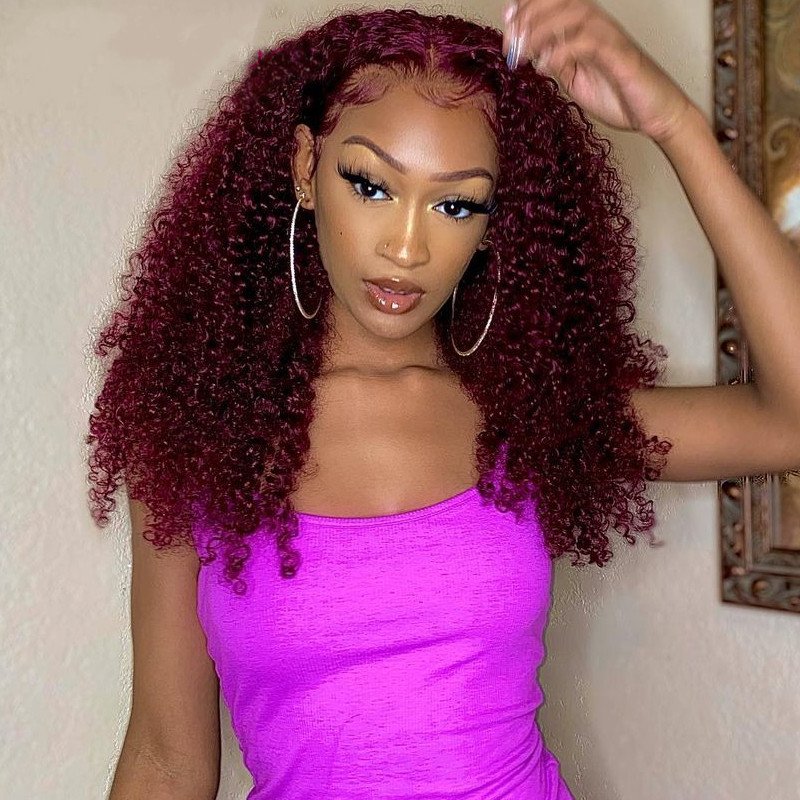 Vendor Cheap Real 30 Inch Curly Red Ombre Perruque HD Lace Front Full Lace U Part Closure Headband Brazilian Human Hair Wig