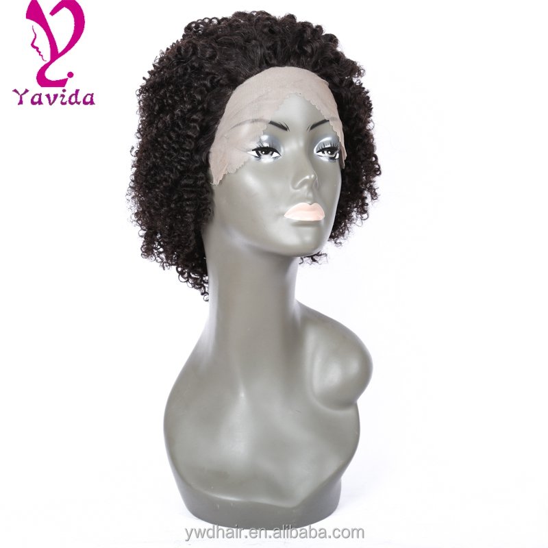 8-26" Brazilian Curly Lace Front Human hair Wig Glueless Front Lace Wigs With Baby Hair Short Curly Kinky Curly Frontl Lace Wigs