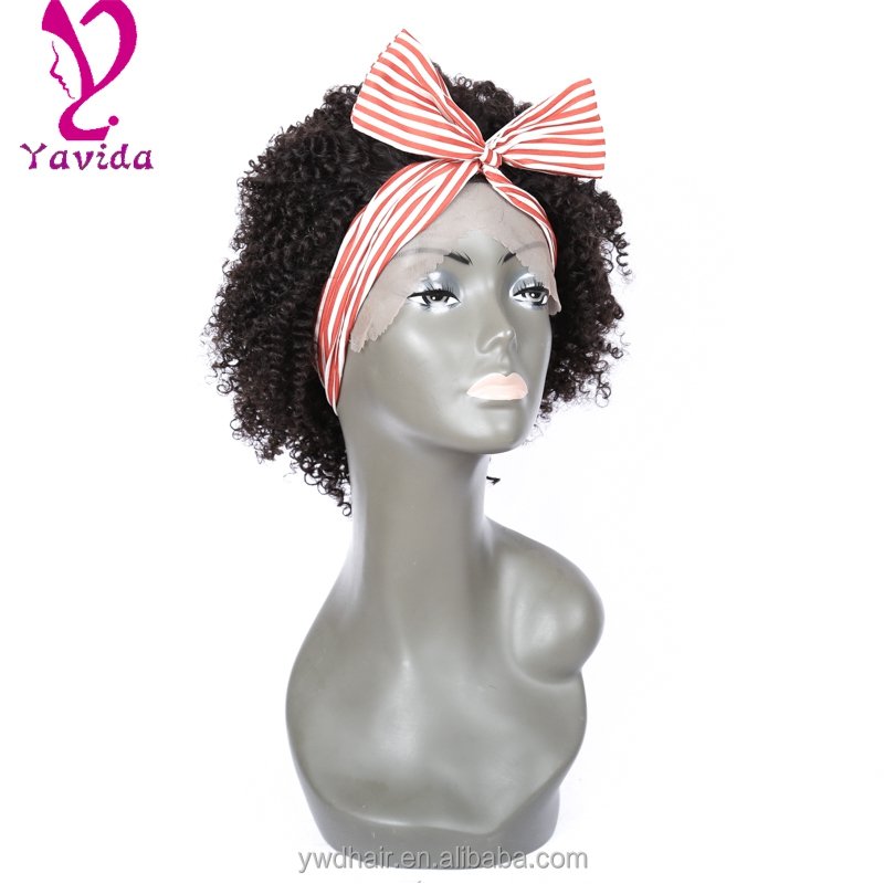 8-26" Brazilian Curly Lace Front Human hair Wig Glueless Front Lace Wigs With Baby Hair Short Curly Kinky Curly Frontl Lace Wigs