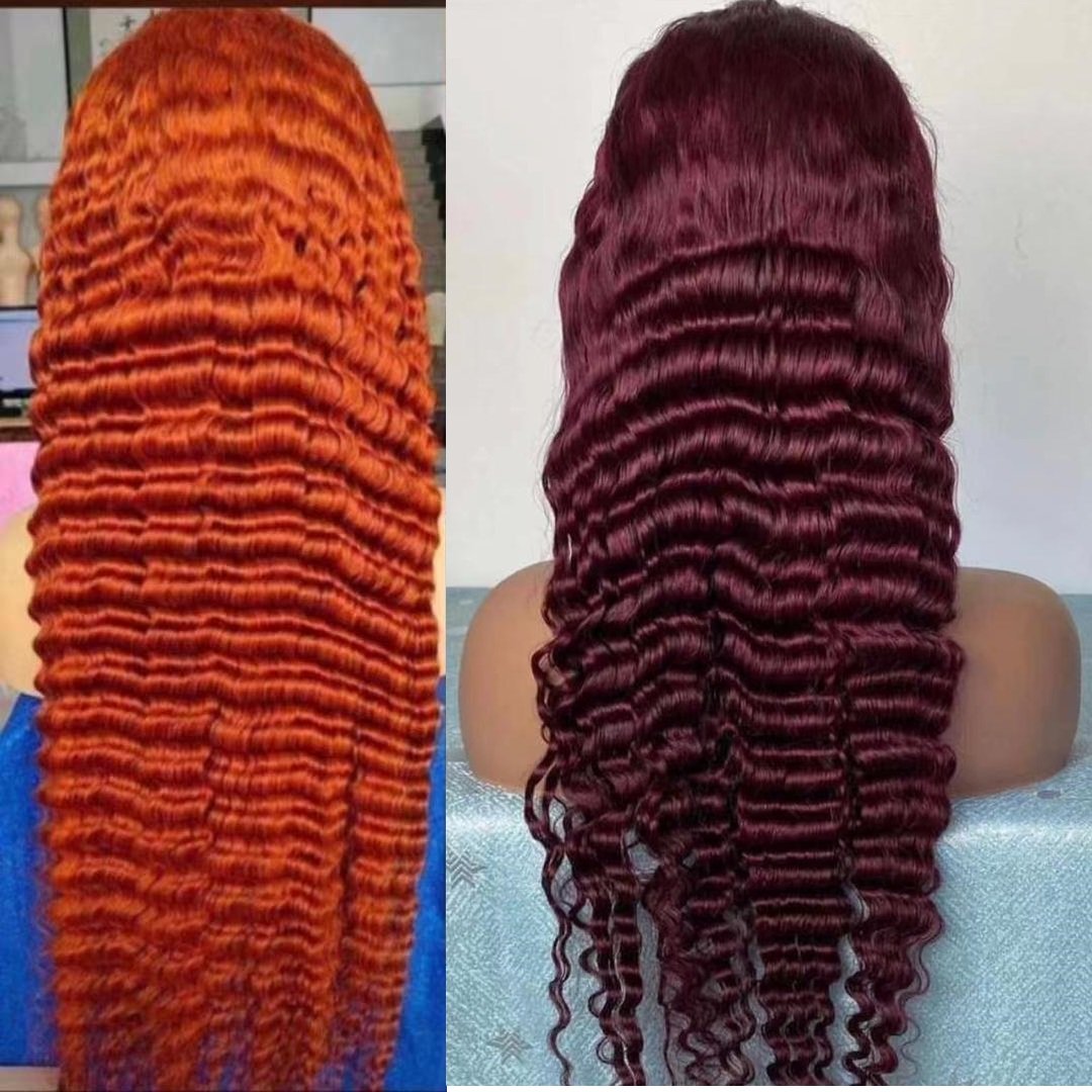 13X4 360 Full lace Deep wave Frontal Wigs curly real Human Hair wigs Cheap ombre T1b 27 lace front brazilian hair wigs for women
