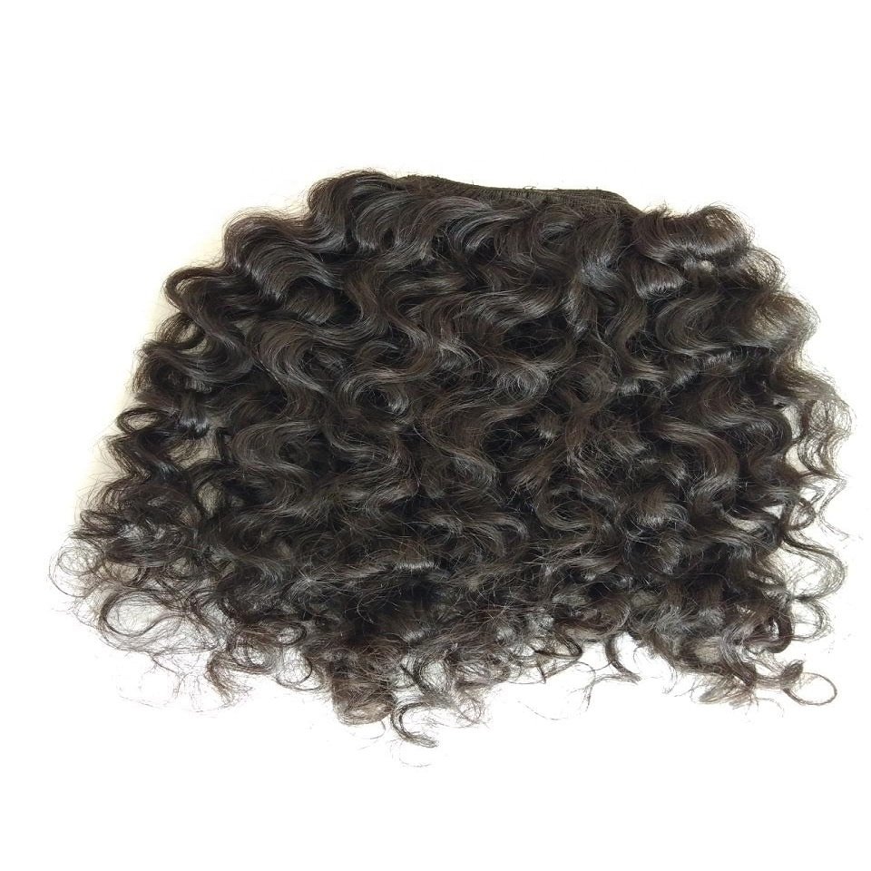 100% Indian remy virgin unprocessed natural curly human hair soft natural shine long term wear human hair extension and weave
