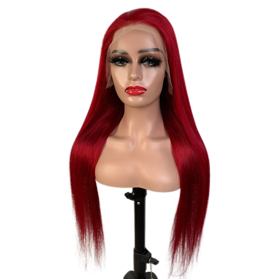 Wholesale 5x5 glueless wear and go wig raw brazilian virgin human hair wigs 99J 180% density straight lace closure wigs