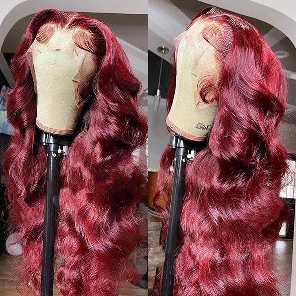 In Stock 13x4 Burgundy 99J Body Wave Lace Front Human Hair Wigs for Black Women Full Hd Frontal Wig Human Hair Wigs