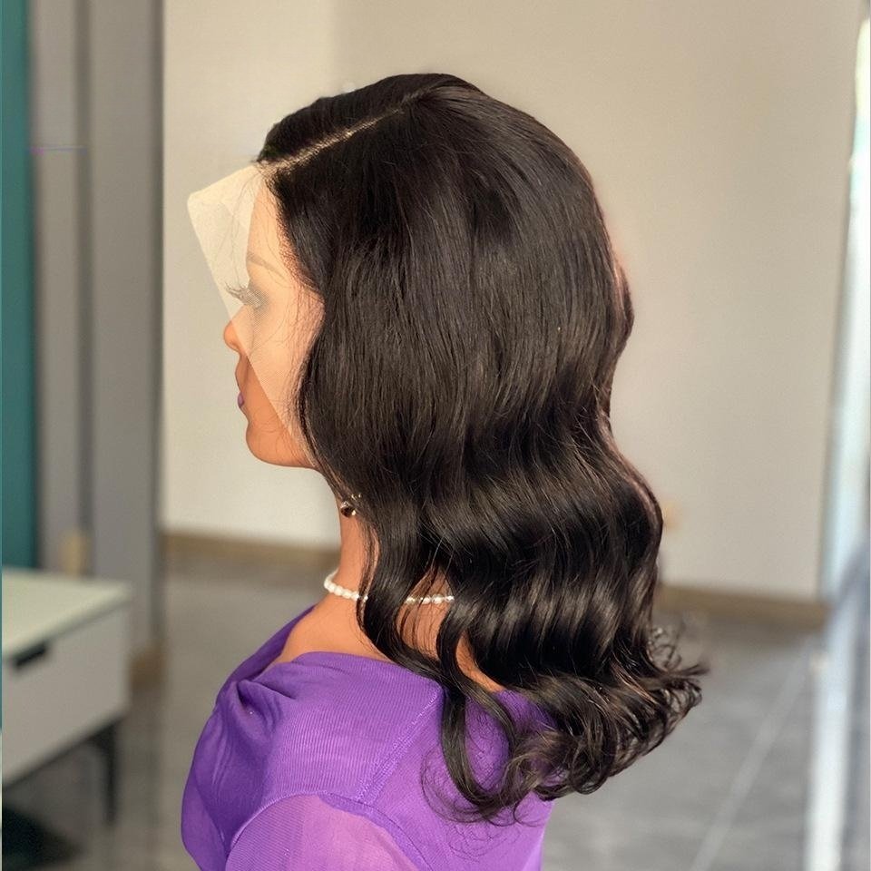 13x4 Side Part Loose Wave Lace Front Human Hair Wigs Pre Plucked Short Curls Wavy Wigs for Black Women