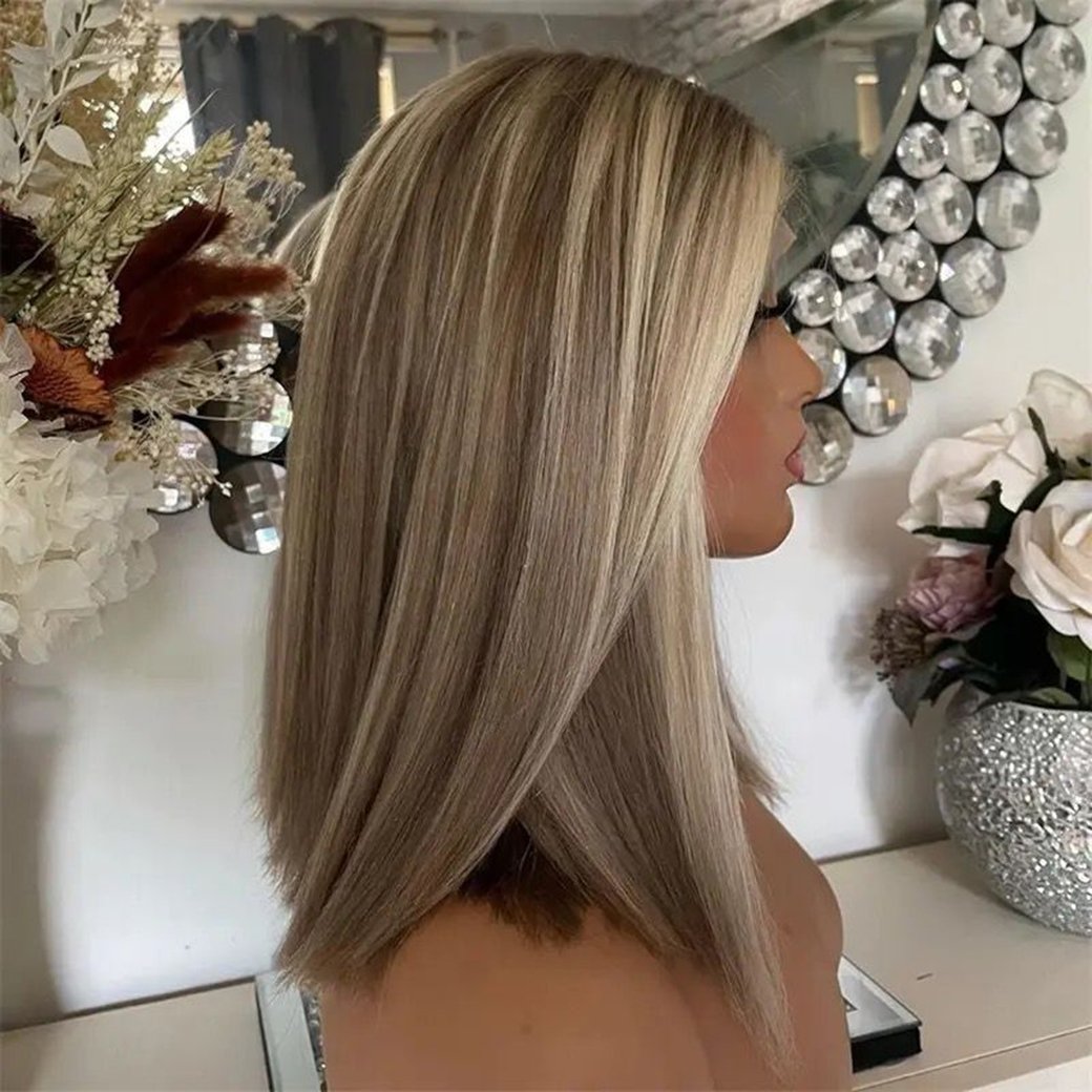 Pixie Cut Short Bob Human Hair Wigs For Black and White Women With Highlights Blonde Bob Cuticle Aligned European Hair Wig
