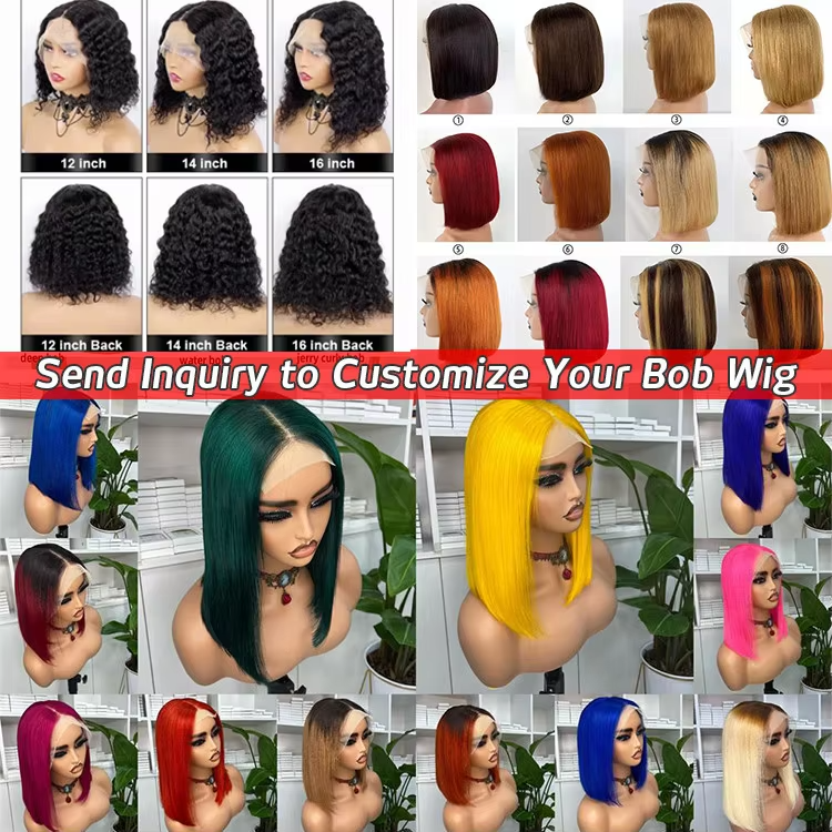 Wholesale13x4 Short Double Drawn Vietnamese Raw Hair Lace Front Wigs Vietnam Human Hair Bone Straight Bob Wigs for Black Women